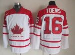 Vintage Team Canada #16 Jonathan Toews Stitched White & Red Hockey Jersey Throwback Edition