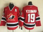 Vintage Team Canada #19 Steve Yzerman Stitched Red Hockey Jersey Throwback Edition