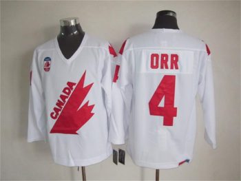 Vintage Team Canada #4 Bobby Orr Stitched White Hockey Jersey Throwback Edition