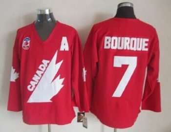 Vintage Team Canada #7 Ray Bourque Stitched Red Hockey Jersey Throwback Edition