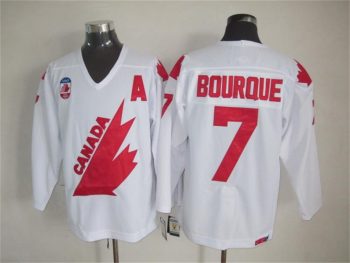 Vintage Team Canada #7 Ray Bourque Stitched White Hockey Jersey Throwback Edition