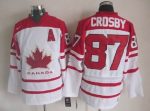 Vintage Team Canada #87 Sidney Crosby Stitched White & Red Hockey Jersey Throwback Edition