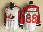 Vintage Team Canada #88 Eric Lindros Stitched White & Red Hockey Jersey Throwback Edition