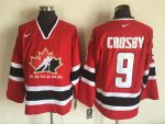 Vintage Team Canada #9 Sidney Crosby Stitched Red Hockey Jersey Throwback Edition