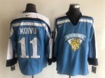 Vintage Team Finland #11 Saku Koivu Stitched Light Blue Hockey Jersey Throwback Edition
