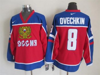 Vintage Team Russia #8 Igor Larionov Stitched Red & Blue Hockey Jersey Throwback Edition