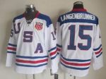 Vintage Team USA #15 LANGENBRUNNER stitched White-Navy Blue-Red Hockey Jersey Throwback Edition