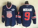 Vintage Team USA #9 MODANO stitched Navy Blue-Red-White Hockey Jersey Throwback Edition