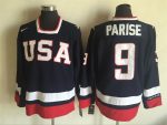Vintage Team USA #9 PARISE stitched Navy Blue-Red-White Hockey Jersey Throwback Edition