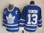 Vintage Toronto Maple Leafs #13 SUNDIN stitched Blue-White Hockey Jersey Throwback Edition