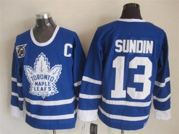 Vintage Toronto Maple Leafs #13 SUNDIN stitched Blue-White Hockey Jersey Throwback Edition