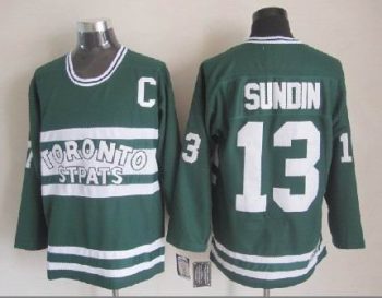Vintage Toronto Maple Leafs #13 SUNDIN stitched Green-White Hockey Jersey Throwback Edition