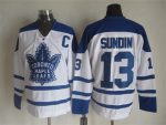 Vintage Toronto Maple Leafs #13 SUNDIN stitched White-Blue Hockey Jersey Throwback Edition