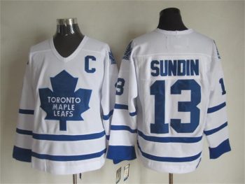 Vintage Toronto Maple Leafs #13 SUNDIN stitched White-Blue Hockey Jersey Throwback Edition (2)