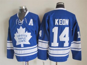 Vintage Toronto Maple Leafs #14 KEON stitched Blue-White Hockey Jersey Throwback Edition (2)