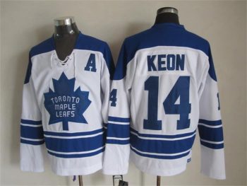Vintage Toronto Maple Leafs #14 KEON stitched White-Blue Hockey Jersey Throwback Edition (2)