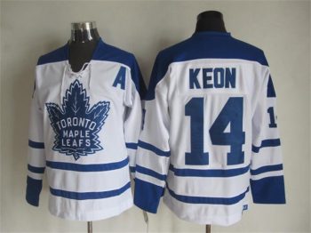 Vintage Toronto Maple Leafs #14 KEON stitched White-Blue Hockey Jersey Throwback Edition (3)