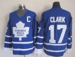 Vintage Toronto Maple Leafs #17 CLARK stitched Blue-White Hockey Jersey Throwback Edition (3)