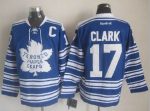 Vintage Toronto Maple Leafs #17 CLARK stitched Blue-White Hockey Jersey Throwback Edition (4)
