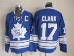 Vintage Toronto Maple Leafs #17 CLARK stitched Blue-White Hockey Jersey Throwback Edition (5)