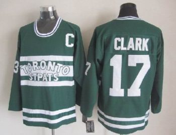 Vintage Toronto Maple Leafs #17 CLARK stitched Green-White Hockey Jersey Throwback Edition