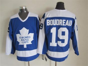 Vintage Toronto Maple Leafs #19 BOURDREAU stitched Blue-White Hockey Jersey Throwback Edition