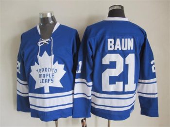 Vintage Toronto Maple Leafs #21 BAUN stitched Blue-White Hockey Jersey Throwback Edition