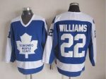 Vintage Toronto Maple Leafs #22 WILLIAMS stitched Blue-White Hockey Jersey Throwback Edition