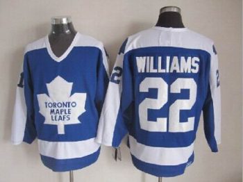 Vintage Toronto Maple Leafs #22 WILLIAMS stitched Blue-White Hockey Jersey Throwback Edition