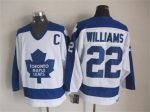 Vintage Toronto Maple Leafs #22 WILLIAMS stitched White-Blue Hockey Jersey Throwback Edition