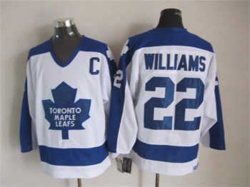 Vintage Toronto Maple Leafs #22 WILLIAMS stitched White-Blue Hockey Jersey Throwback Edition