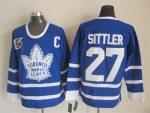 Vintage Toronto Maple Leafs #27 SITTLER stitched Blue-White Hockey Jersey Throwback Edition (3)