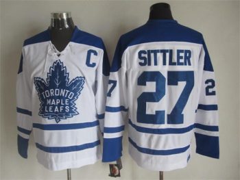 Vintage Toronto Maple Leafs #27 SITTLER stitched White-Blue Hockey Jersey Throwback Edition (2)