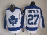 Vintage Toronto Maple Leafs #27 SITTLER stitched White-Blue Hockey Jersey Throwback Edition (3)