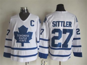 Vintage Toronto Maple Leafs #27 SITTLER stitched White-Blue Hockey Jersey Throwback Edition