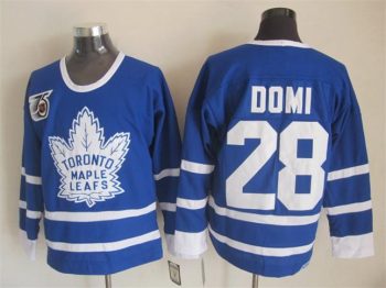 Vintage Toronto Maple Leafs #28 DOMI stitched Blue-White Hockey Jersey Throwback Edition (2)