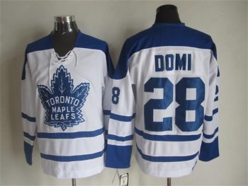Vintage Toronto Maple Leafs #28 DOMI stitched White-Blue Hockey Jersey Throwback Edition (2)