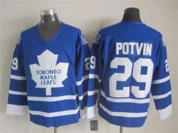 Vintage Toronto Maple Leafs #29 POTVIN stitched Blue-White Hockey Jersey Throwback Edition (2)