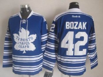 Vintage Toronto Maple Leafs #42 BOZAK stitched Blue-White Hockey Jersey Throwback Edition