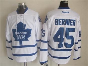 Vintage Toronto Maple Leafs #45 BERNIER stitched White-Blue Hockey Jersey Throwback Edition