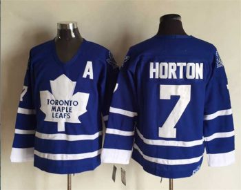Vintage Toronto Maple Leafs #7 HORTON stitched Blue-White Hockey Jersey Throwback Edition (2)