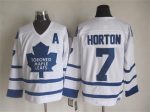 Vintage Toronto Maple Leafs #7 HORTON stitched White-Blue Hockey Jersey Throwback Edition