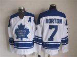 Vintage Toronto Maple Leafs #7 HORTON stitched White-Blue Hockey Jersey Throwback Edition (3)