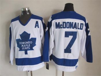 Vintage Toronto Maple Leafs #7 MCDONALD stitched White-Blue Hockey Jersey Throwback Edition