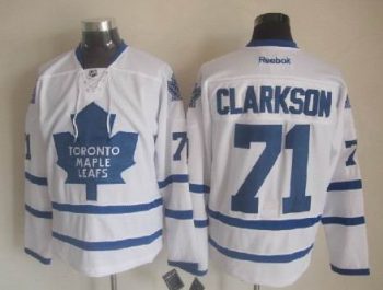 Vintage Toronto Maple Leafs #71 CLARKSON stitched White-Blue Hockey Jersey Throwback Edition