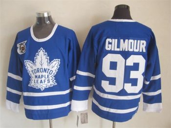Vintage Toronto Maple Leafs #93 GILMOUR stitched Blue-White Hockey Jersey Throwback Edition (2)