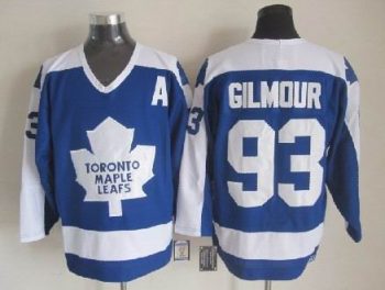 Vintage Toronto Maple Leafs #93 GILMOUR stitched Blue-White Hockey Jersey Throwback Edition