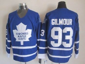 Vintage Toronto Maple Leafs #93 GILMOUR stitched Blue-White Hockey Jersey Throwback Edition (4)
