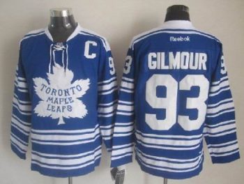 Vintage Toronto Maple Leafs #93 GILMOUR stitched Blue-White Hockey Jersey Throwback Edition (5)