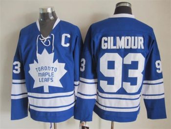 Vintage Toronto Maple Leafs #93 GILMOUR stitched Blue-White Hockey Jersey Throwback Edition (6)